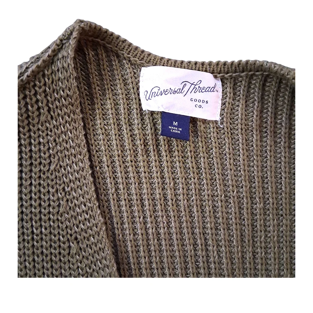 Universal Thread Cardigan Green Rib Knit Womens Size Medium